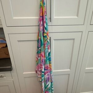 Colorful Tropical Print bathing suit cover up